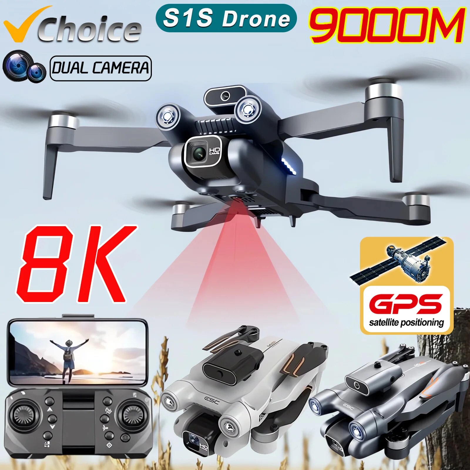 Drone Rc S1S - S1S طائرة بدون طيار 5G واي