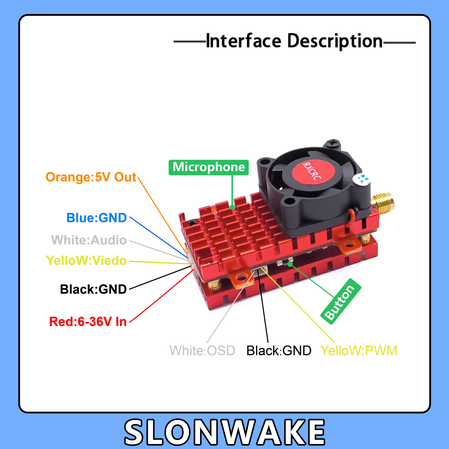 كاميرا SLONWAKE 5.8G 2W VTX FP - مراجعة Telemetry Module Rc وسعره