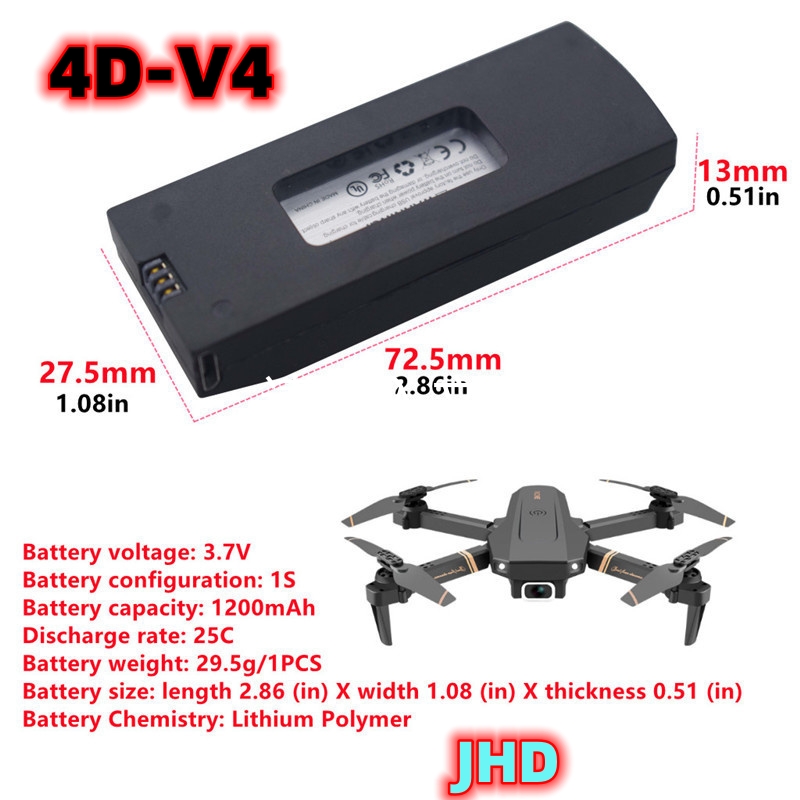 بطارية JHD لـ RC Quadcopter ،  - مراجعة Lyzrc Drone وسعره